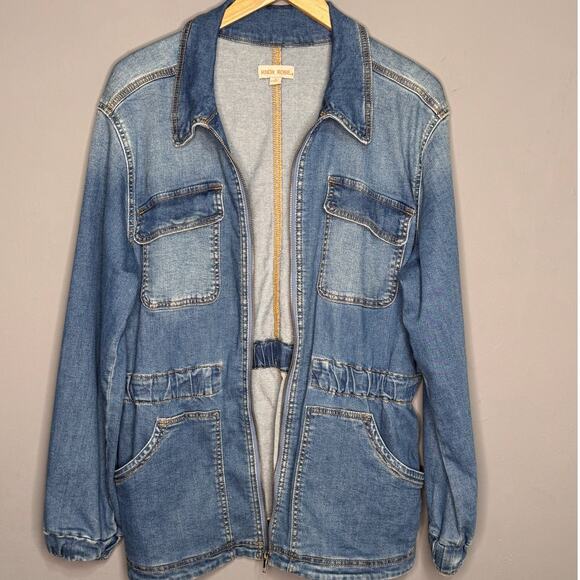 Knox Rose Denim Jean Utility Jacket Size: XL - Picture 2 of 4